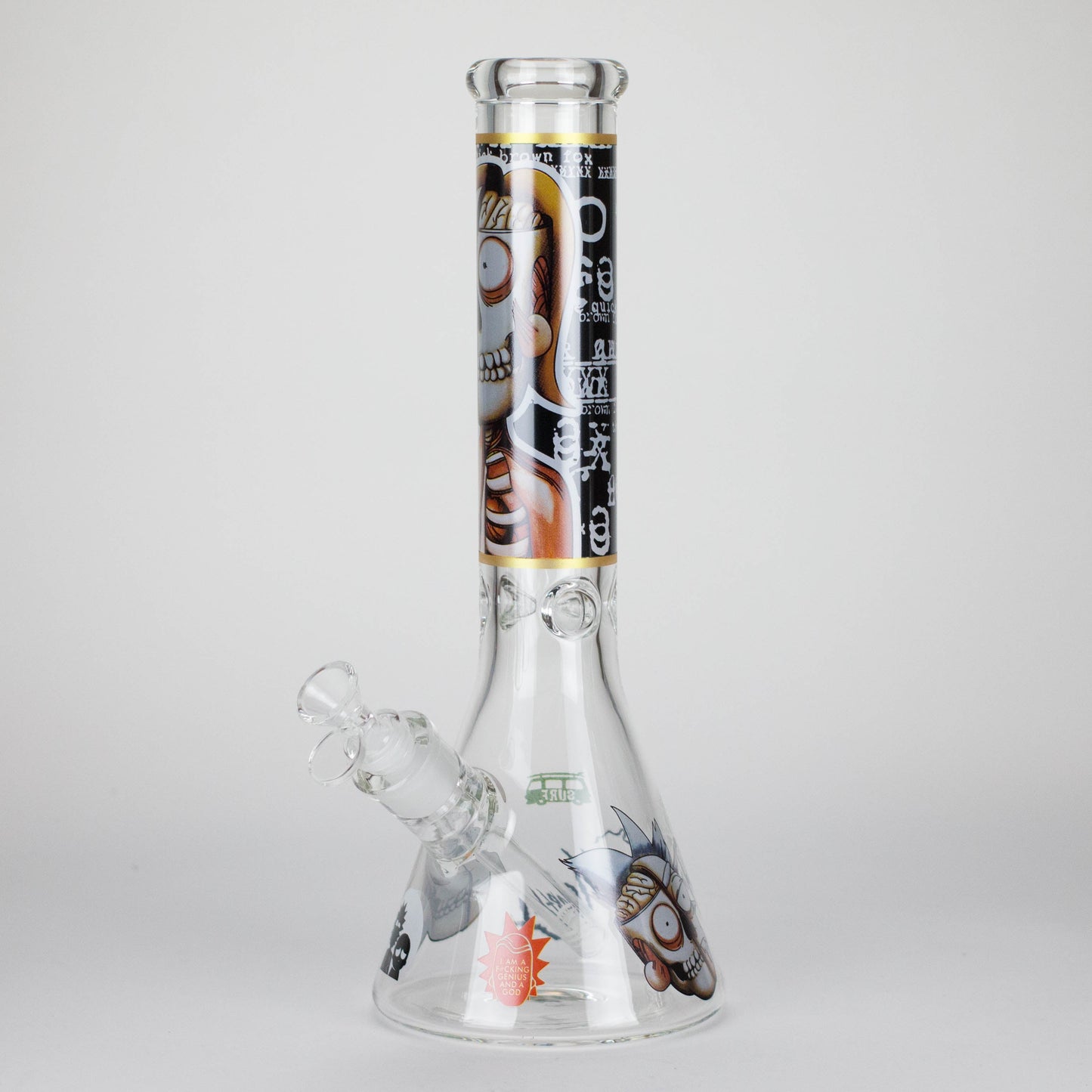 14" 7mm RM Skull Glass Bong – Heavy Duty Beaker Water Pipe [FTLL08]