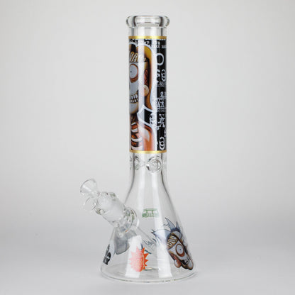 14" 7mm RM Skull Glass Bong – Heavy Duty Beaker Water Pipe [FTLL08]