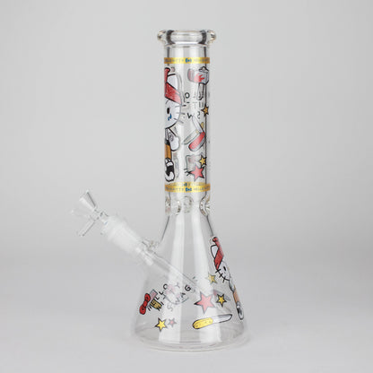 10" Wild Kitty Design Glass Beaker Bong