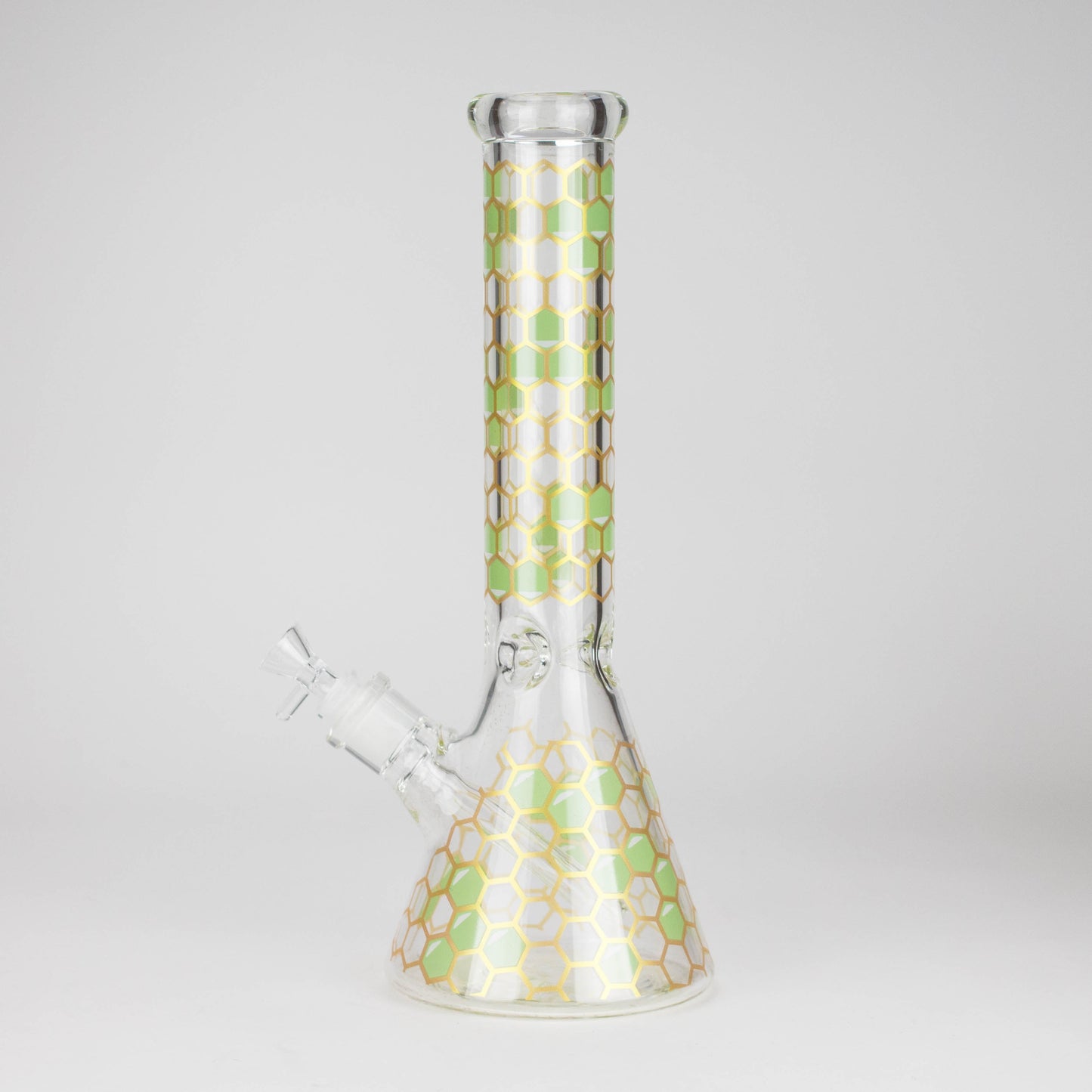 14" Beehive Design 7mm Thick Heavy Duty Glass Beaker Bong