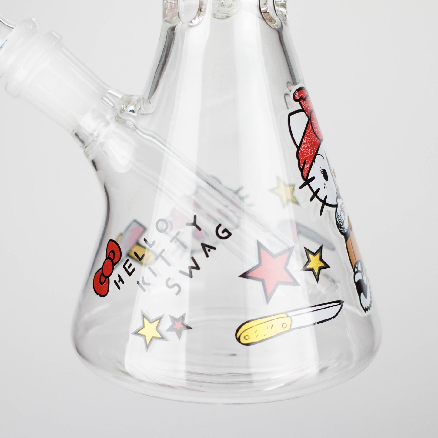 10" Wild Kitty Design Glass Beaker Bong