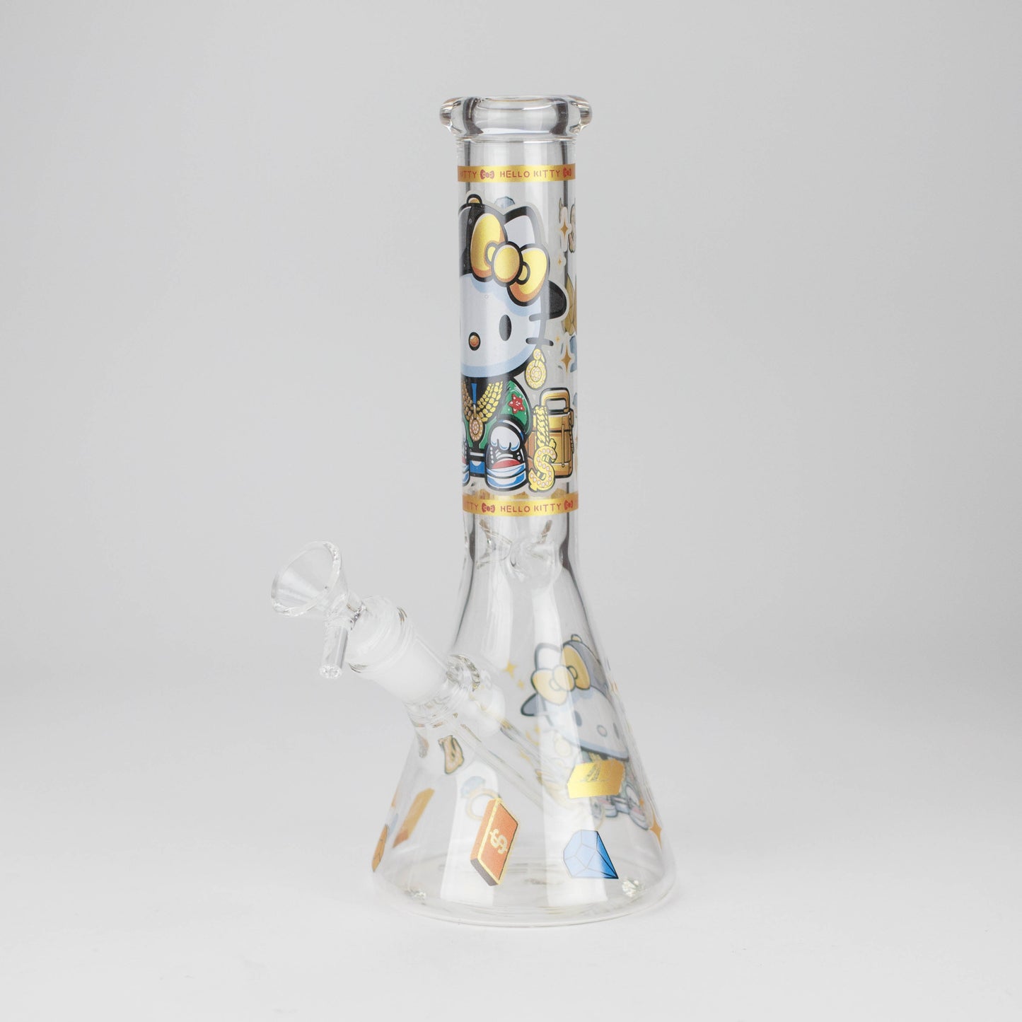 10" Wild Kitty Design Glass Beaker Bong