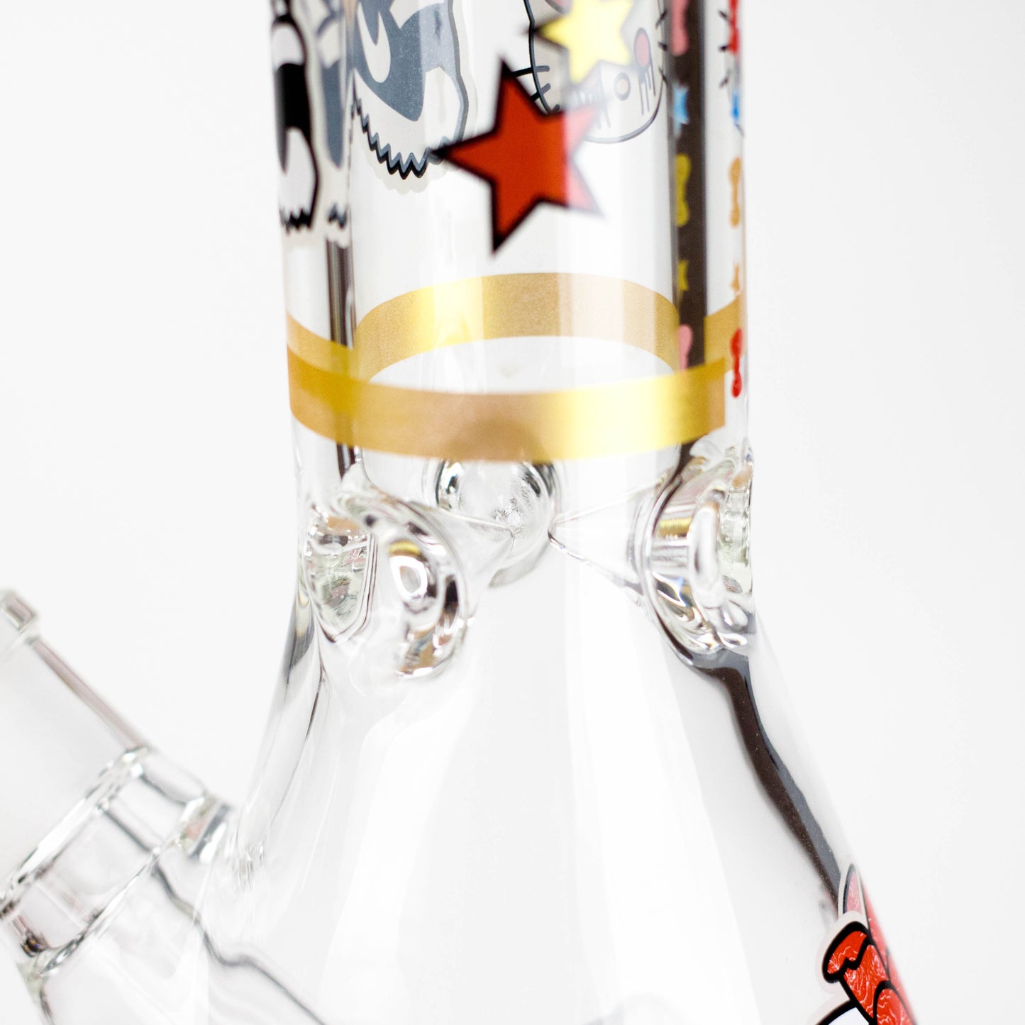 14" Wild Kitty Design 7mm Thick Heavy Duty Glass Beaker Bong - Glow in the Dark