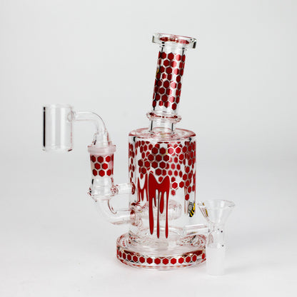 7" 2-in-1 Beehive Design Rig with Perc Banger & Bowl Included