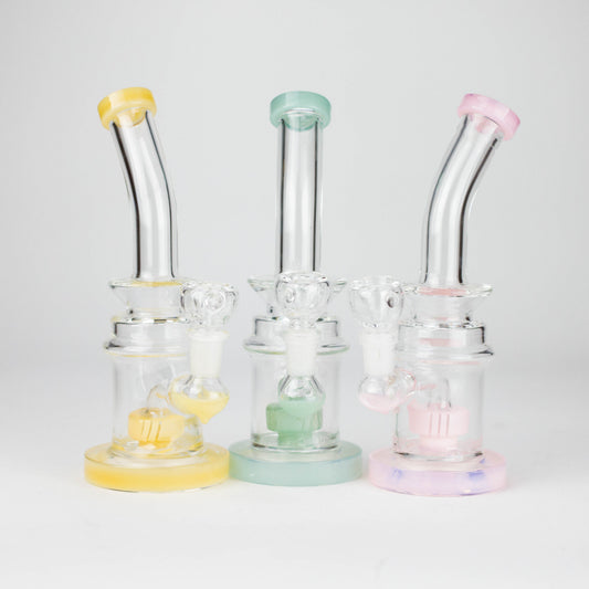 8" Assorted bent neck glass bong