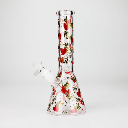 10" Love Design Glass Beaker Bong