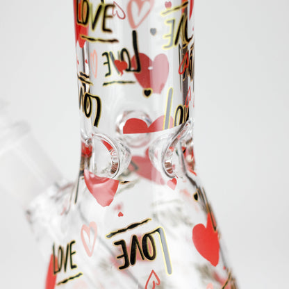 10" Love Design Glass Beaker Bong