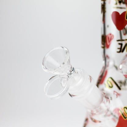 10" Love Design Glass Beaker Bong