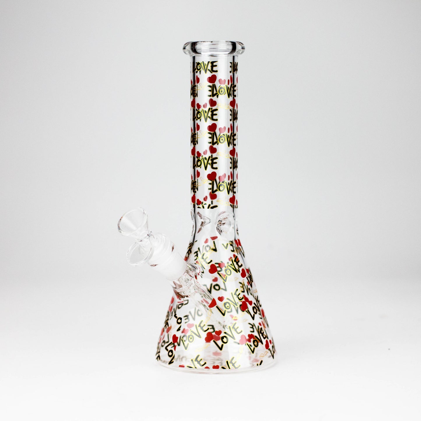 10" Love Design Glass Beaker Bong
