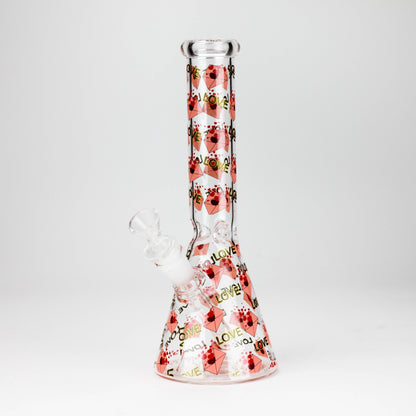 10" Love Design Glass Beaker Bong