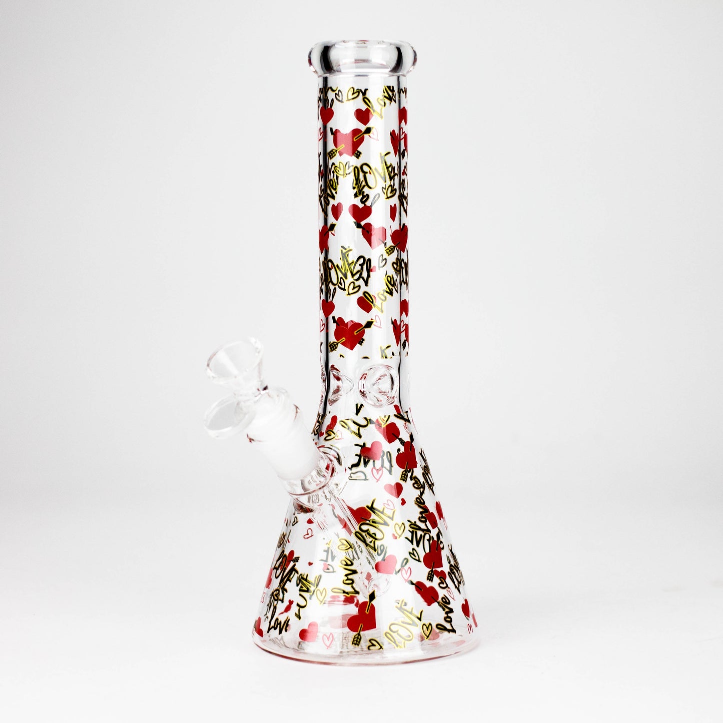 10" Love Design Glass Beaker Bong