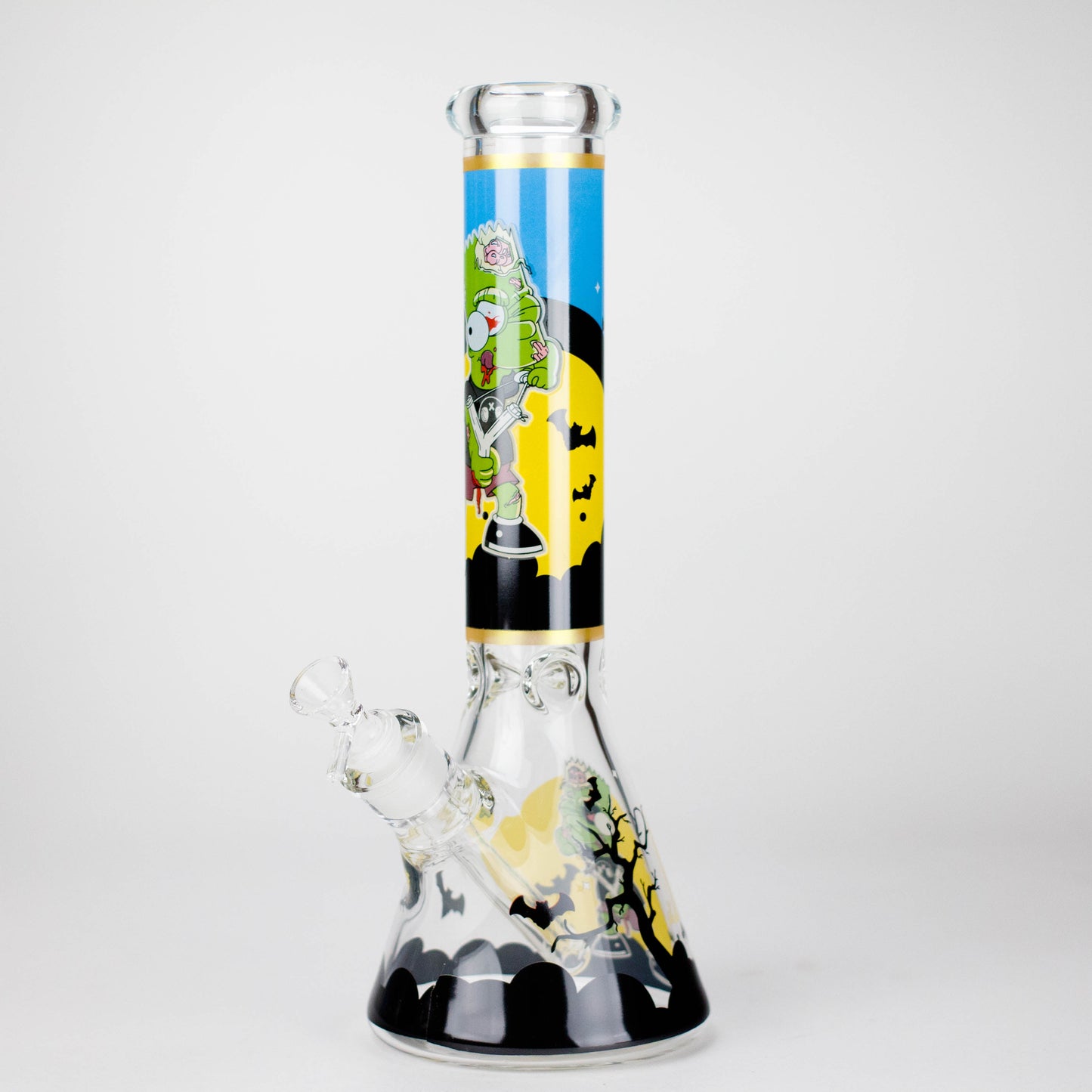 14" Cartoon S  Design 7mm Thick Heavy Duty Glass Beaker Bong