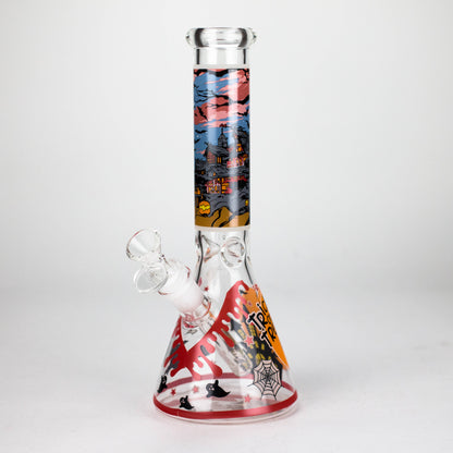 10" Halloween Design Glass Beaker Bong-Glow in the dark