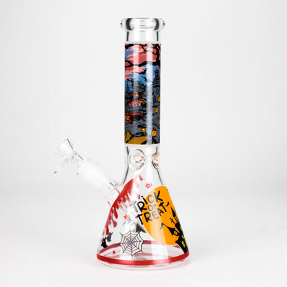 10" Halloween Design Glass Beaker Bong-Glow in the dark