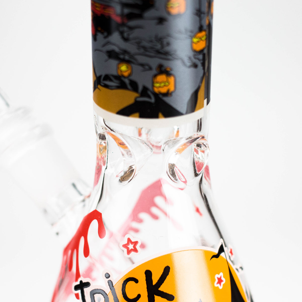 10" Halloween Design Glass Beaker Bong-Glow in the dark