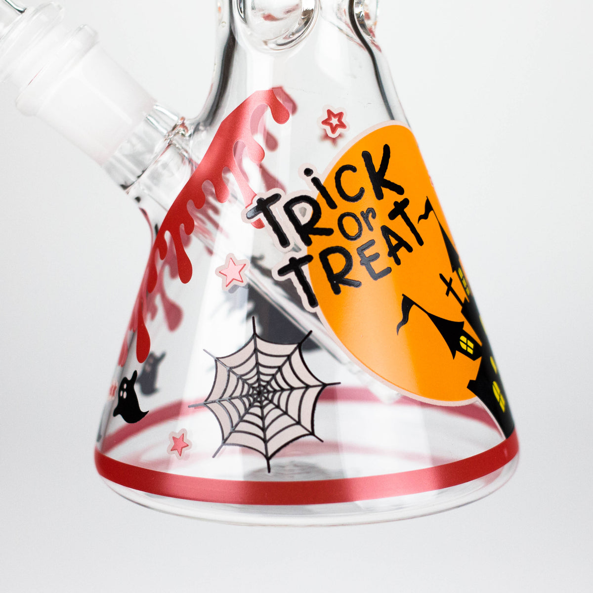 10" Halloween Design Glass Beaker Bong-Glow in the dark