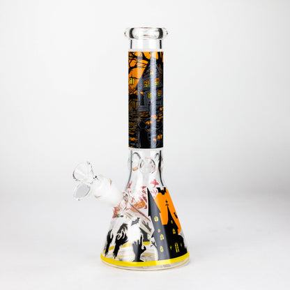 10" Halloween Design Glass Beaker Bong-Glow in the dark