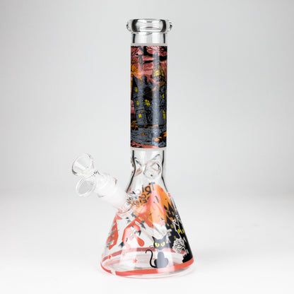 10" Halloween Design Glass Beaker Bong-Glow in the dark