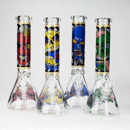 14" Monster Design 7mm Thick Heavy Duty Glass Beaker Bong