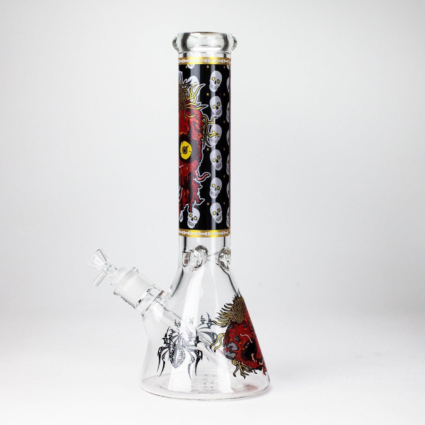 14" Monster Design 7mm Thick Heavy Duty Glass Beaker Bong