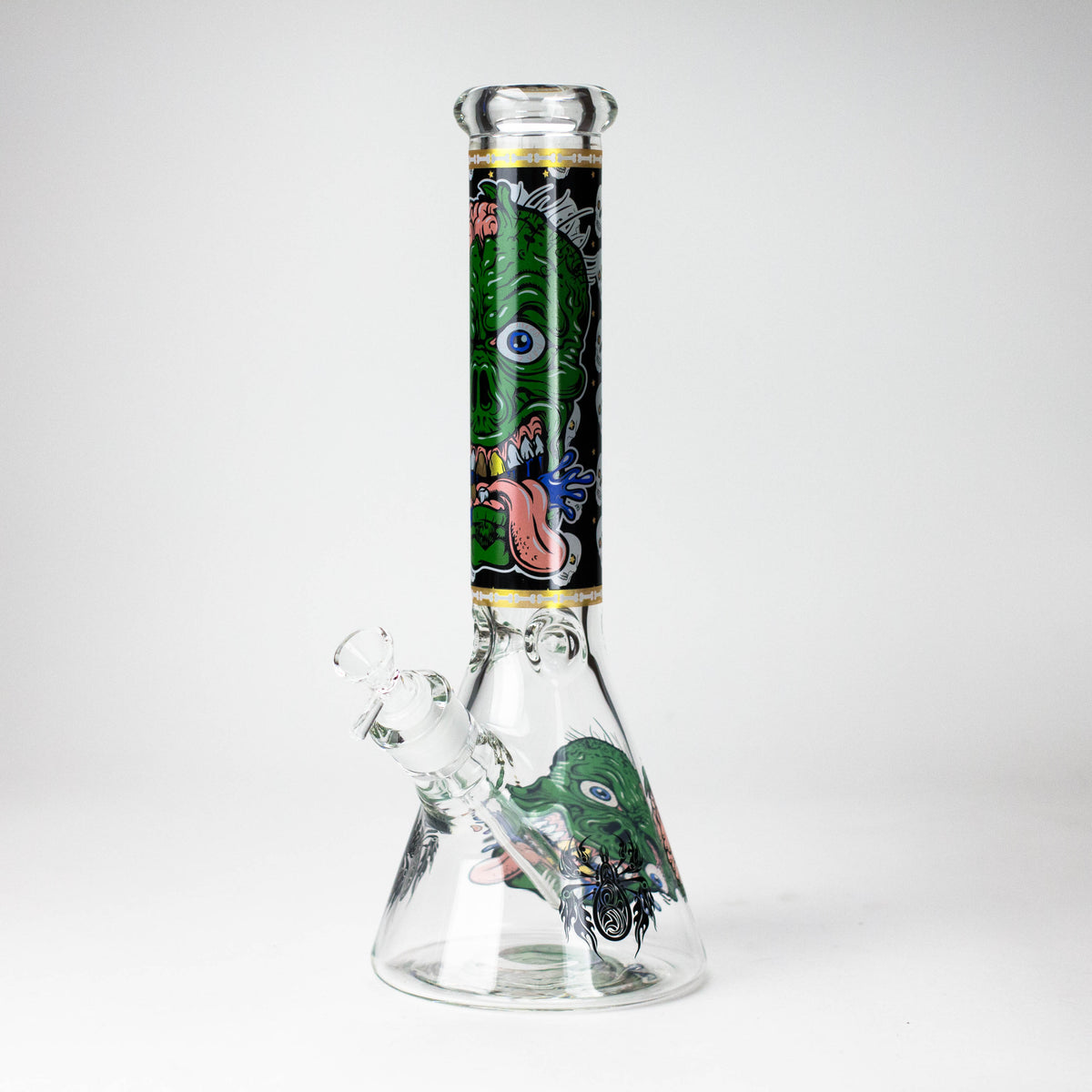 14" Monster Design 7mm Thick Heavy Duty Glass Beaker Bong
