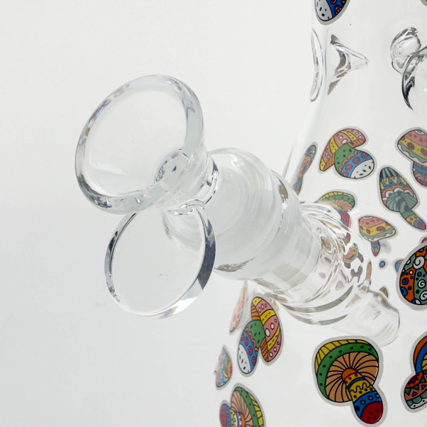 10" Cartoon Mushroom Design Glass Beaker Bong – Glow in the Dark