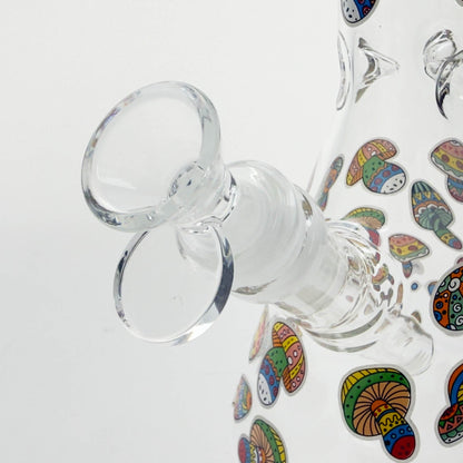 10" Cartoon Mushroom Design Glass Beaker Bong – Glow in the Dark