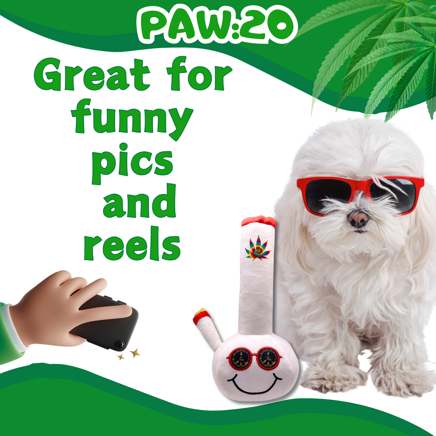 Billie Bong - Parody Plush Squeaky Dog Toy - 10"