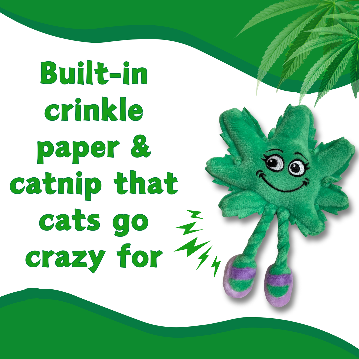 Lil' Mary Jane the Marijuana Leaf - Plush Catnip Cat Toy - 6"