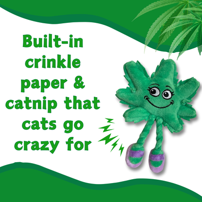 Lil' Mary Jane the Marijuana Leaf - Plush Catnip Cat Toy - 6"