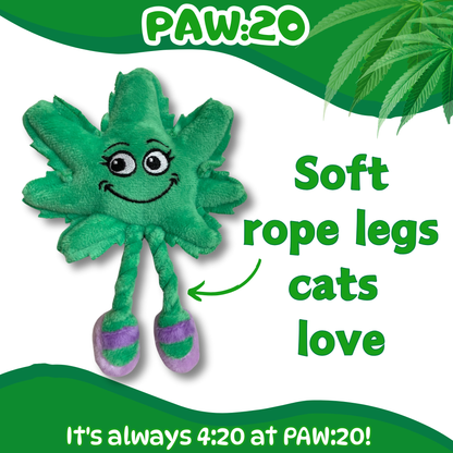 Lil' Mary Jane the Marijuana Leaf - Plush Catnip Cat Toy - 6"
