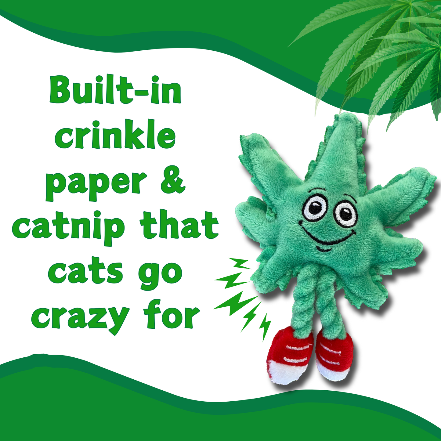 Lil' MJ the Marijuana Leaf - Plush Catnip Cat Toy - 6"