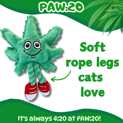 Lil' MJ the Marijuana Leaf - Plush Catnip Cat Toy - 6"
