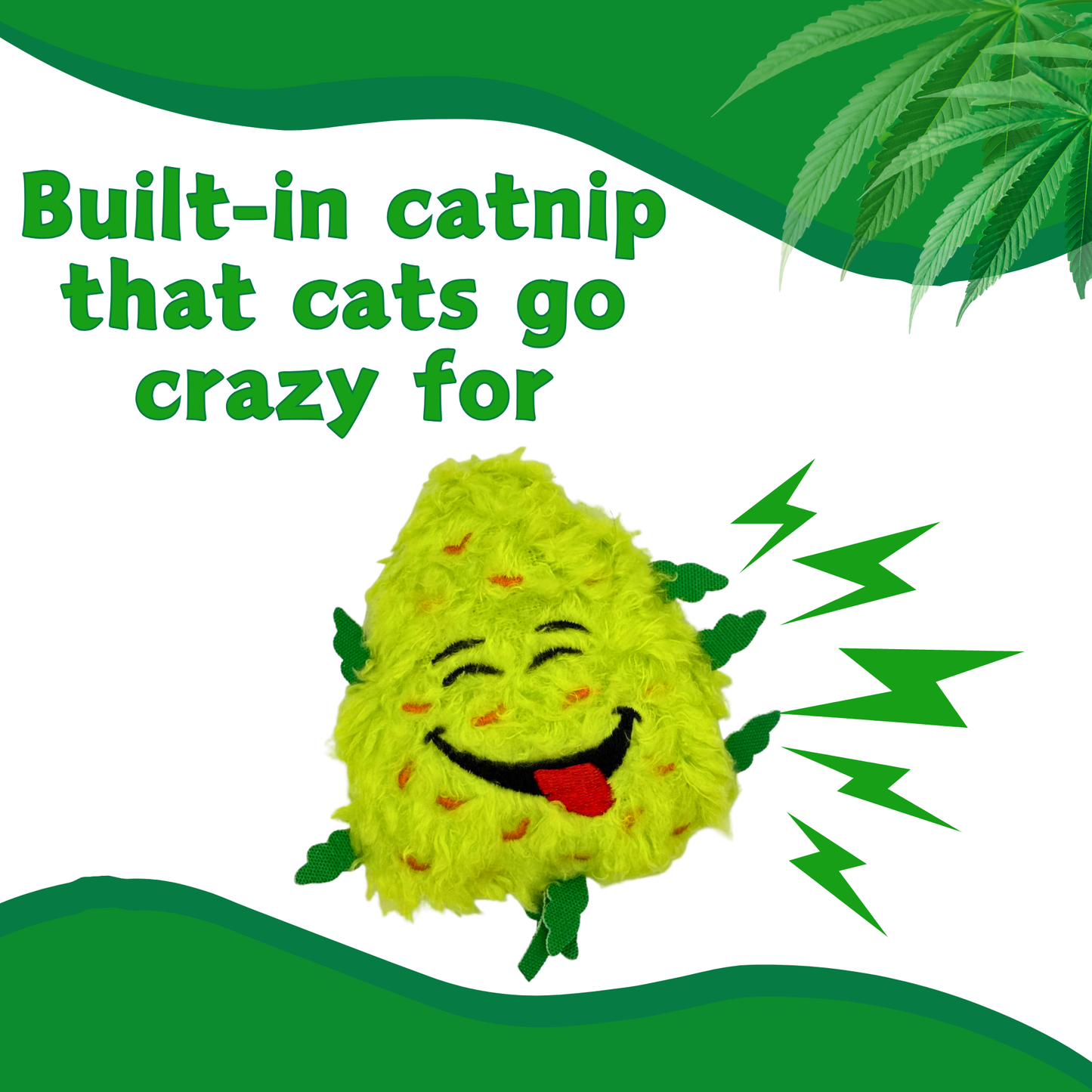 Bud Jr. the Weed Nug - Plush Catnip Cat Toy - 3"