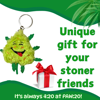 Bud the Weed Nug Keychain - Stuffed Parody Pot Nug - 2"