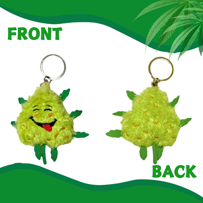 Bud the Weed Nug Keychain - Stuffed Parody Pot Nug - 2"