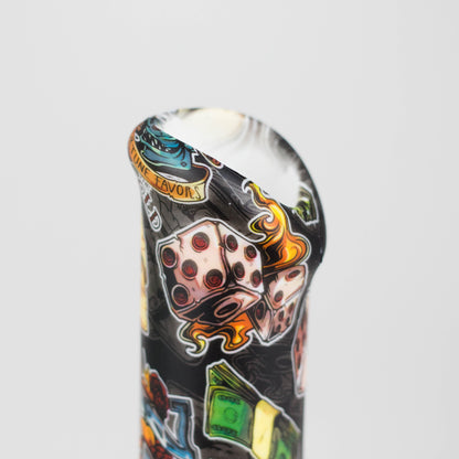 HIT | Art Silicone 10" Tube Water pipe with Glass bowl [HIT313]-Assorted designs