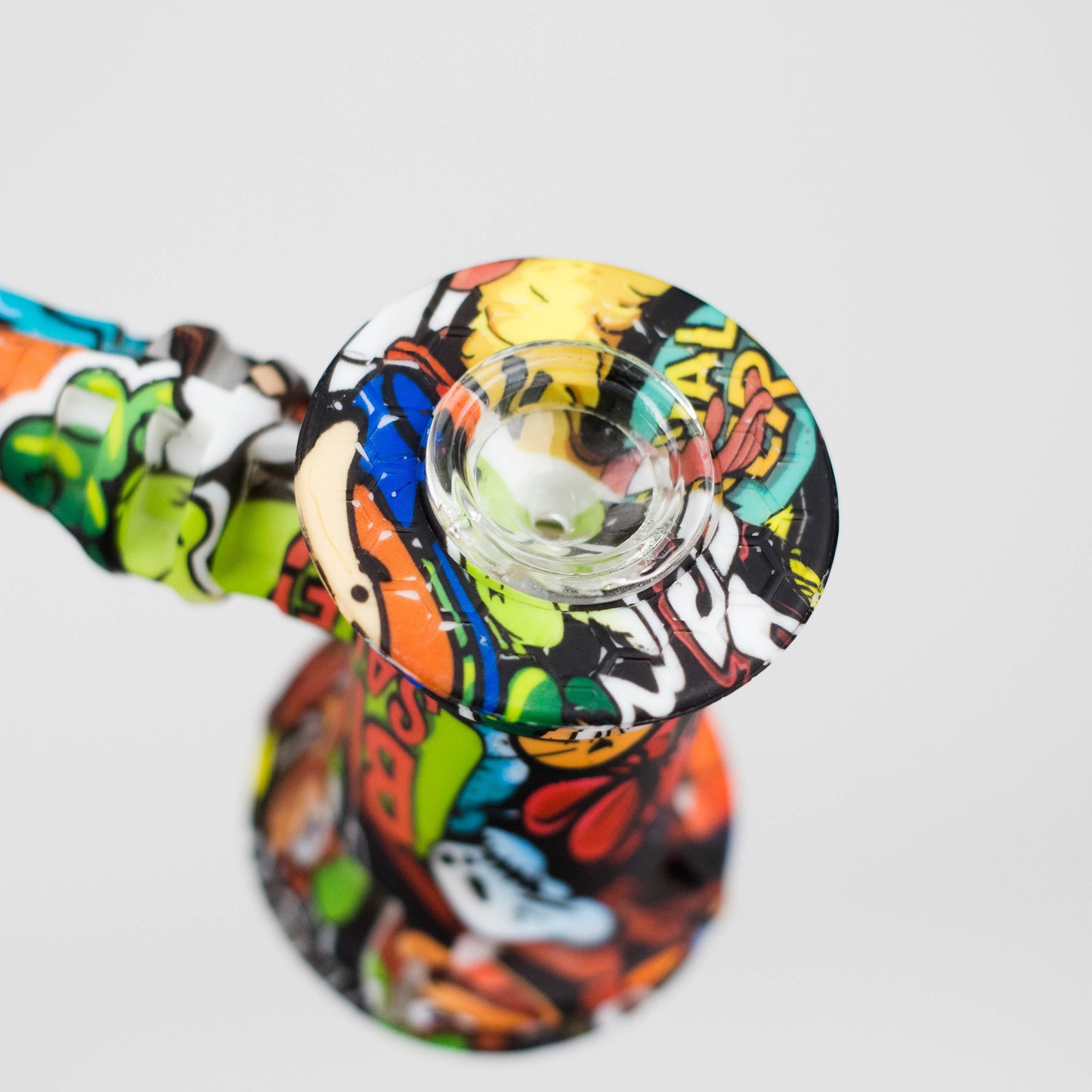 Art Silicone 7" Hammer Bubbler with Glass Bowl, Dabber and Wax Container [PIP121]