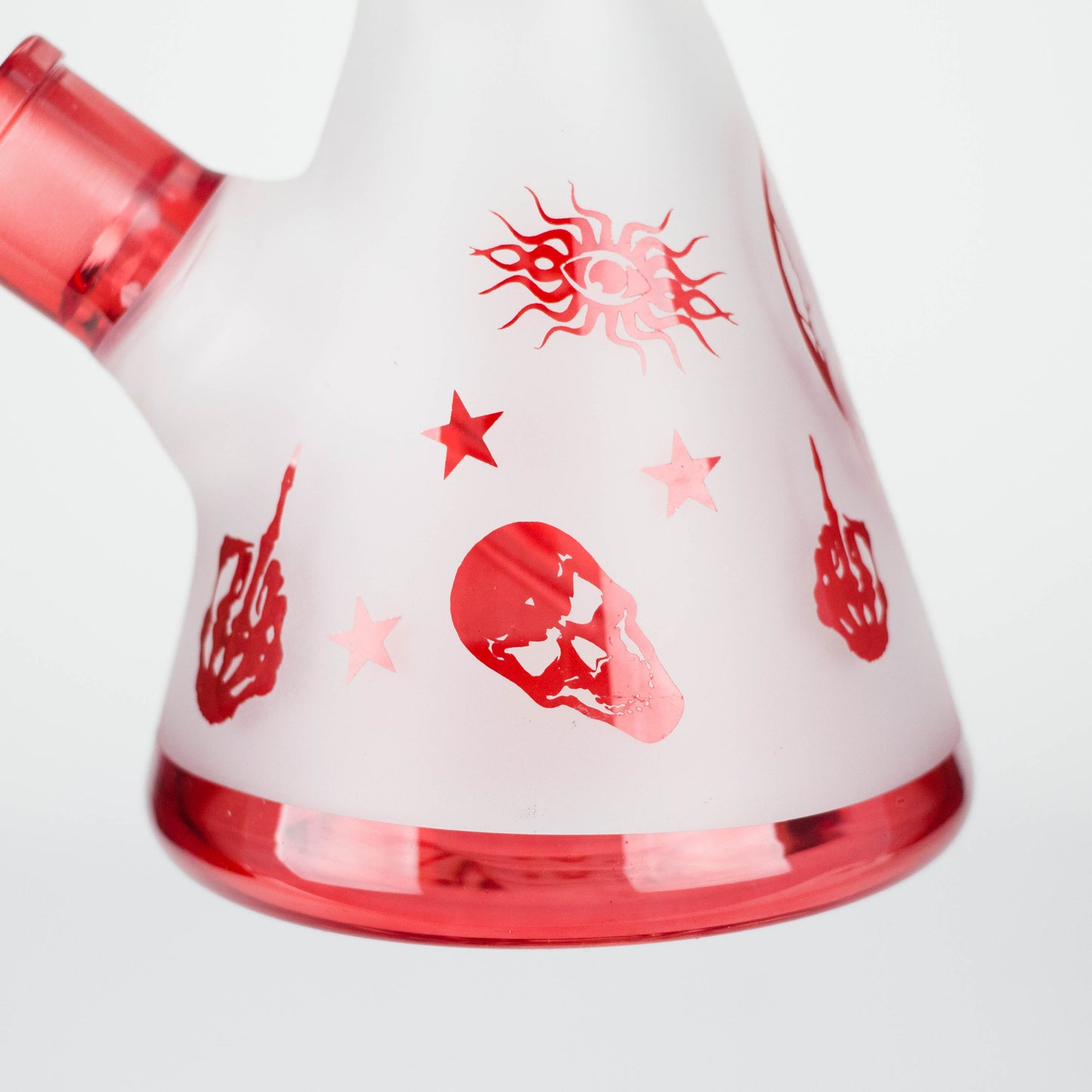 FOGGX | 14" Sandblasted Frosted Small Skull Beaker Glass Water Pipe – 7mm Thick [FT1649ATS]