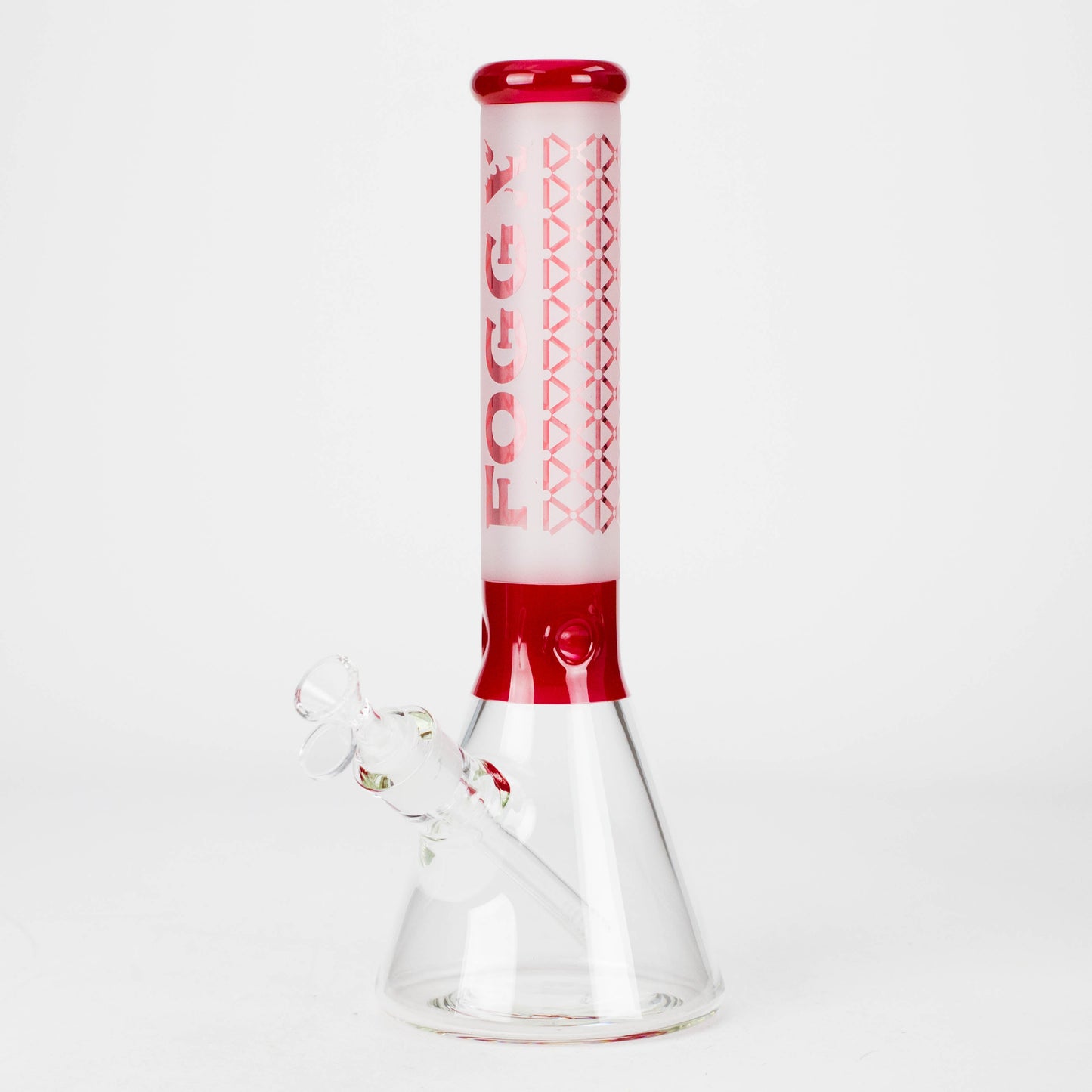 FOGGX | 14" Sandblasted Beaker Glass Water Pipe – 7mm Thick [FT321]