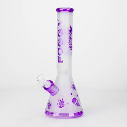 FOGGX | 14" Sandblasted Frosted Small Skull Beaker Glass Water Pipe – 7mm Thick [FT1649ATS]