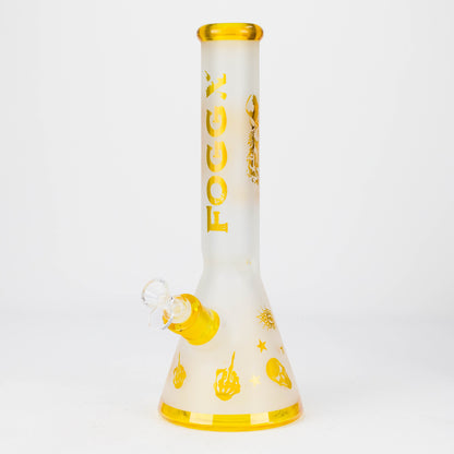 FOGGX | 14" Sandblasted Frosted Small Skull Beaker Glass Water Pipe – 7mm Thick [FT1649ATS]