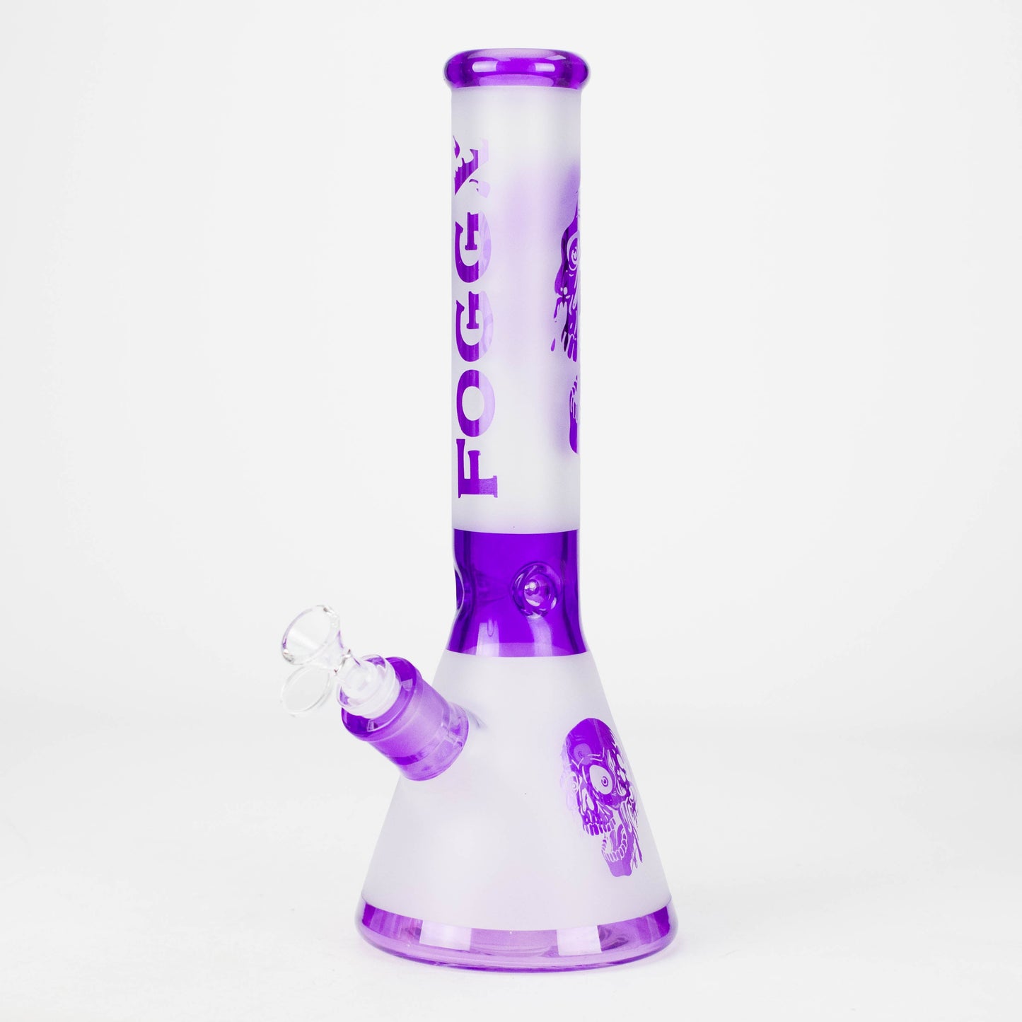 FOGGX | 14" Sandblasted Frosted Big Skull Beaker Water Pipe – 7mm Thick [FT1648ATS]