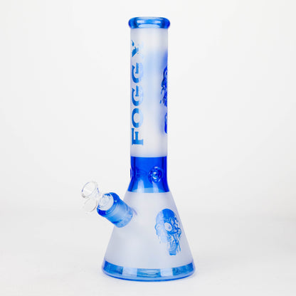 FOGGX | 14" Sandblasted Frosted Big Skull Beaker Water Pipe – 7mm Thick [FT1648ATS]