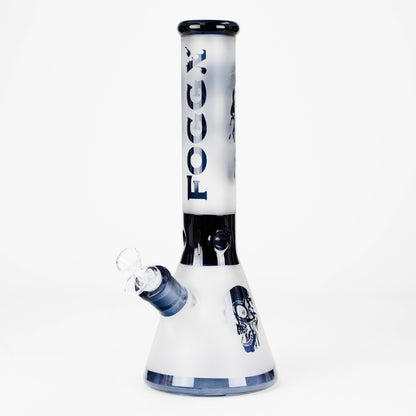 FOGGX | 14" Sandblasted Frosted Big Skull Beaker Water Pipe – 7mm Thick [FT1648ATS]