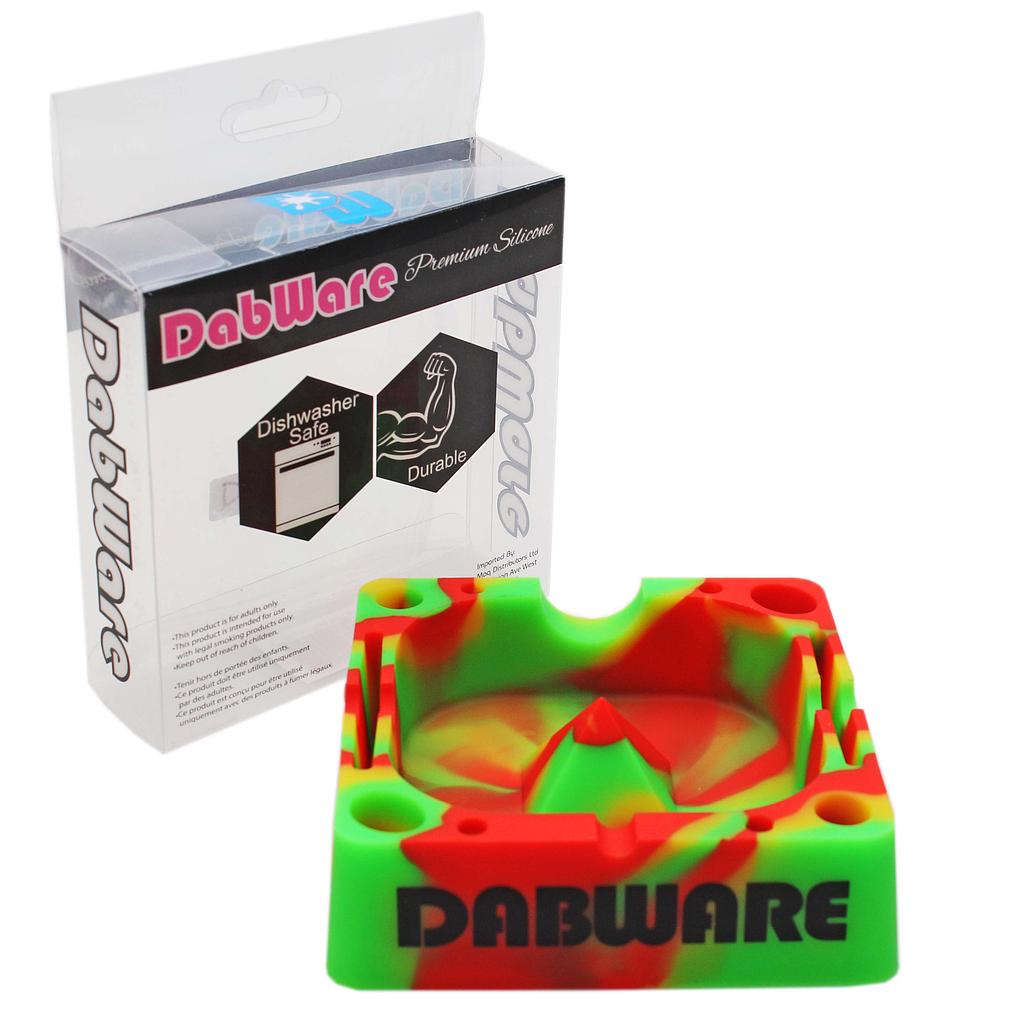 DabWare | 5" Square Silicone Ashtray (Rasta)