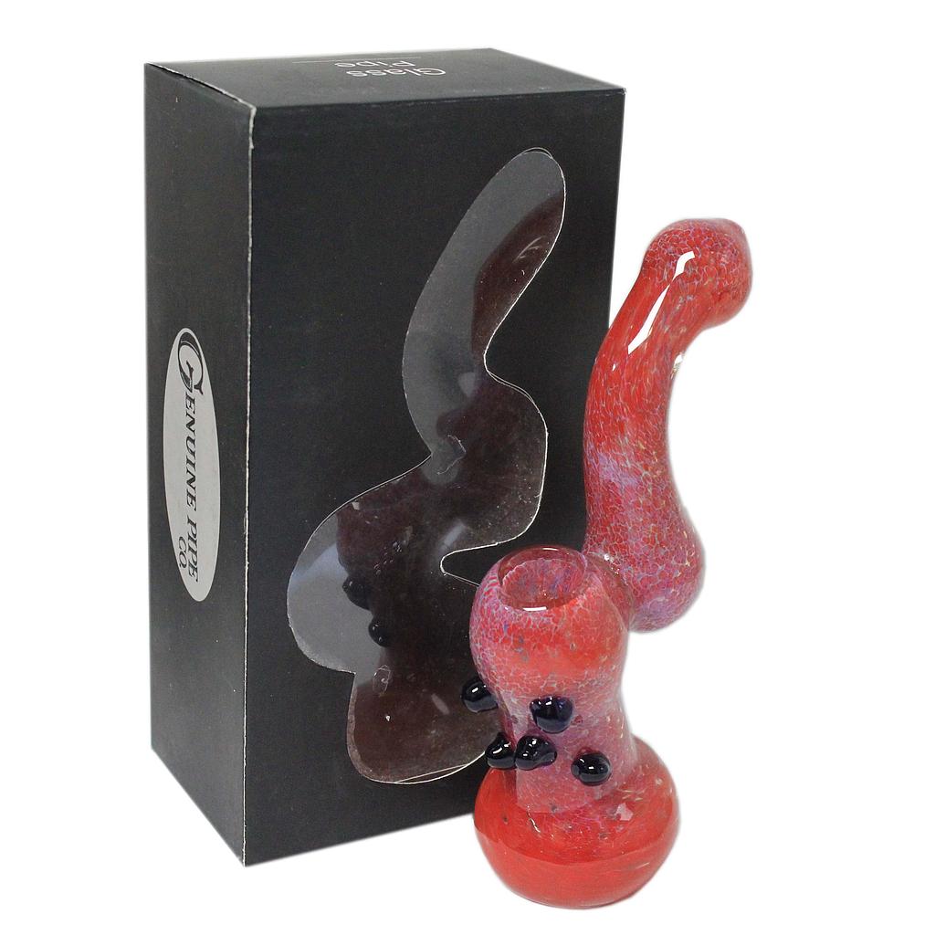 Genuine Pipe Co | 6" Stand Up Glass Bubbler-Red Aztec