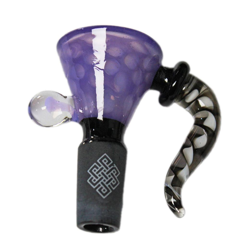 Karma | 14mm Honeycomb, Black Joint Glass Bowl  (Purple)