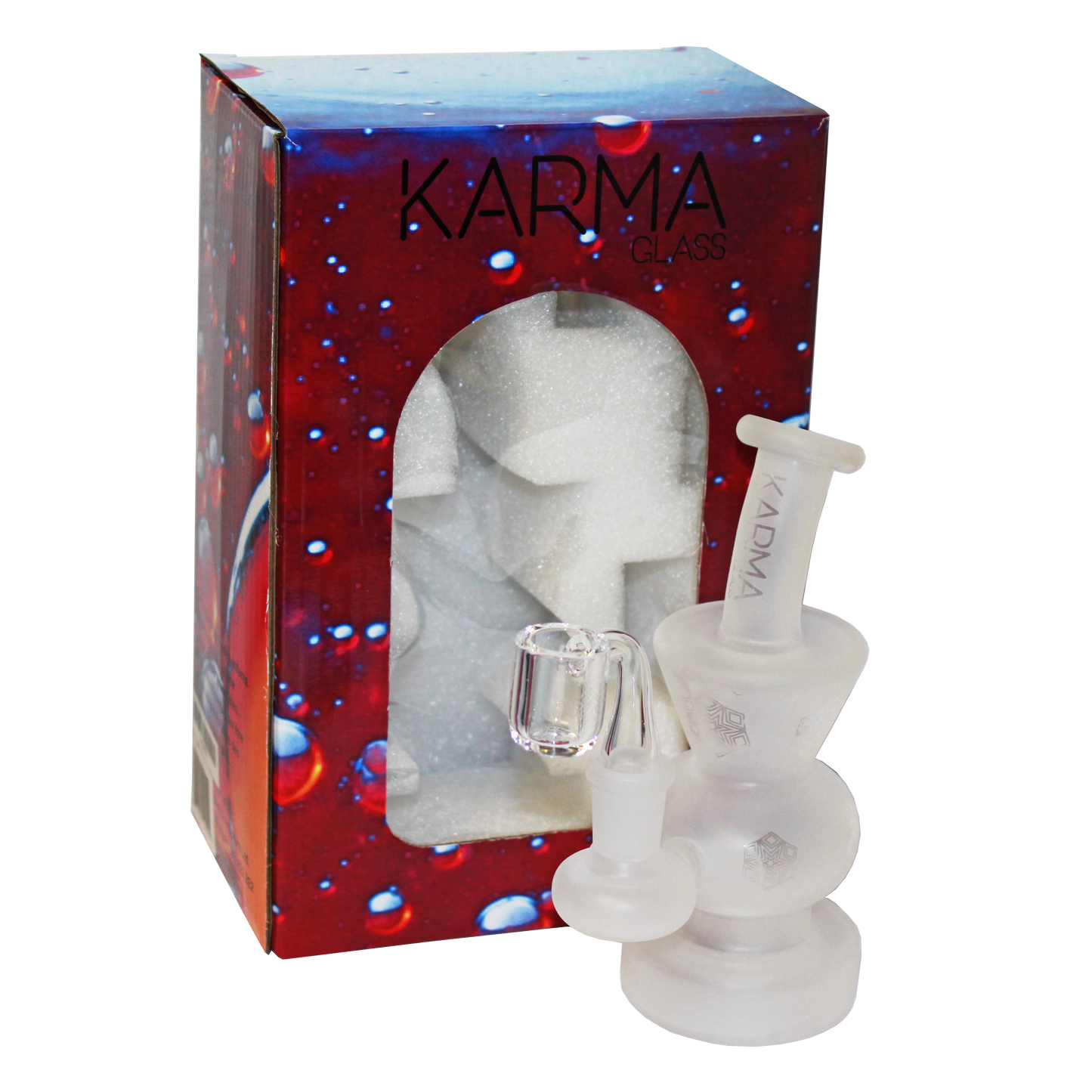 Karma | 6" Sandblasted Hourglass Glass Dab Rig
