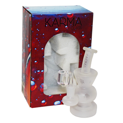 Karma | 6" Sandblasted Hourglass Glass Dab Rig